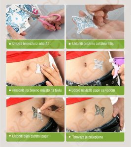 Postupak apliciranja privremenih tetovaža